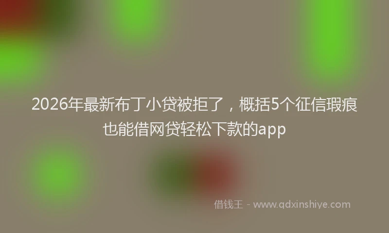 2026年最新布丁小贷被拒了，概括5个征信瑕疵也能借网贷轻松下款的app