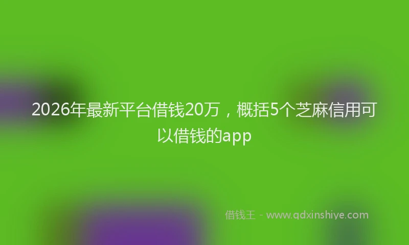 2026年最新平台借钱20万，概括5个芝麻信用可以借钱的app