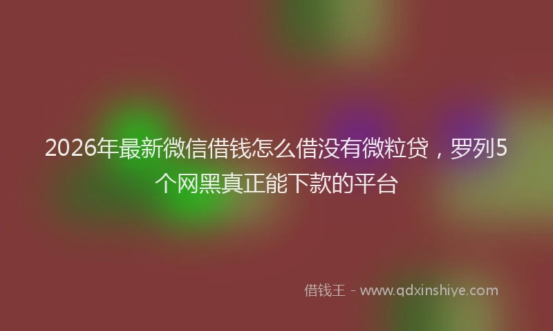 2026年最新微信借钱怎么借没有微粒贷，罗列5个网黑真正能下款的平台