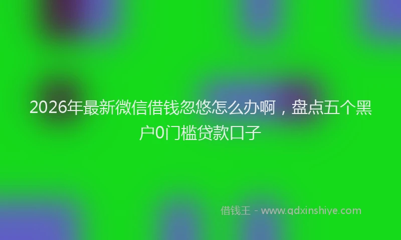2026年最新微信借钱忽悠怎么办啊，盘点五个黑户0门槛贷款口子