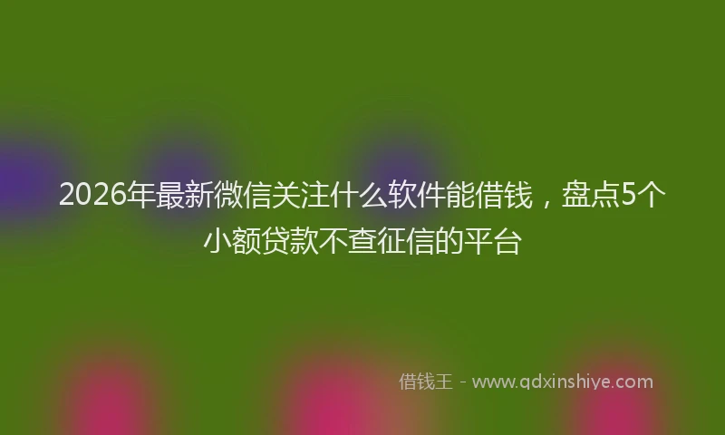 2026年最新微信关注什么软件能借钱，盘点5个小额贷款不查征信的平台