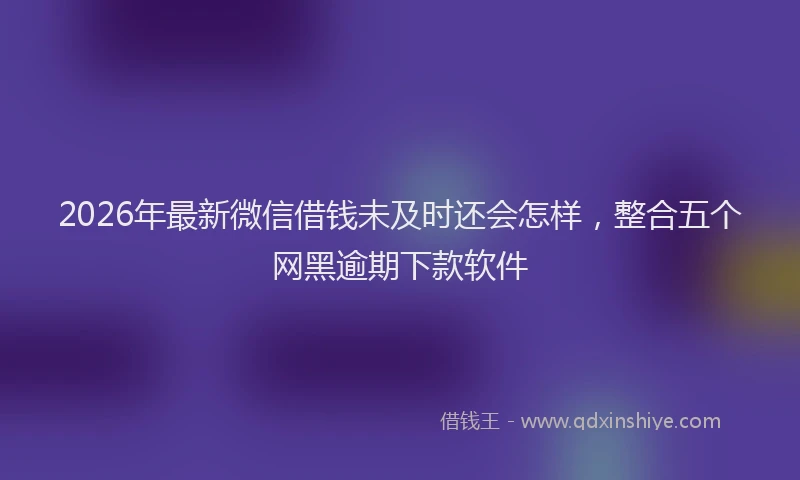 2026年最新微信借钱未及时还会怎样，整合五个网黑逾期下款软件