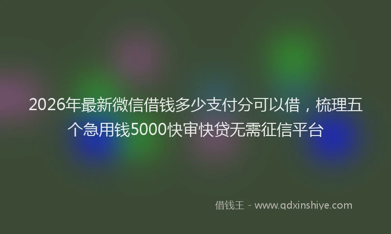 2026年最新微信借钱多少支付分可以借，梳理五个急用钱5000快审快贷无需征信平台