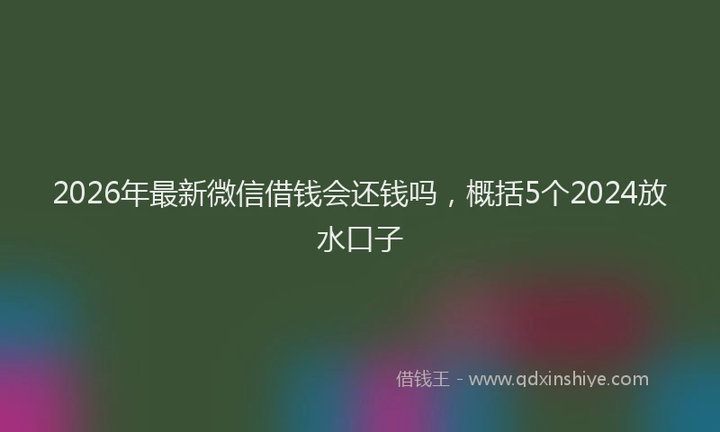 2026年最新微信借钱会还钱吗，概括5个2024放水口子