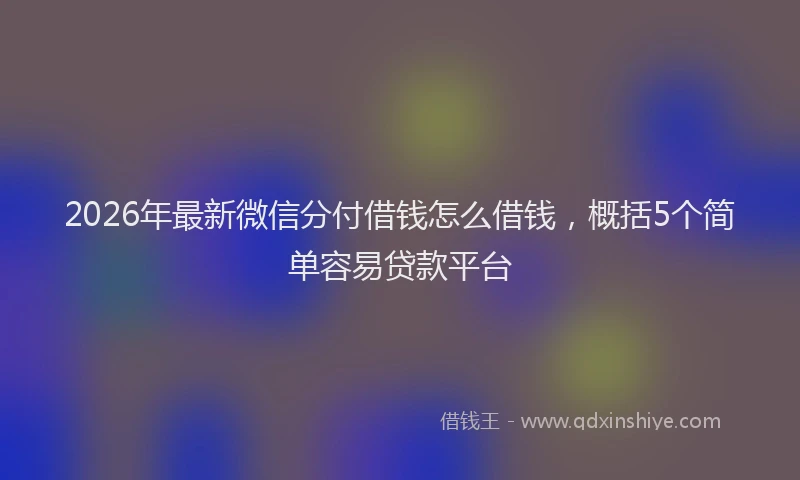 2026年最新微信分付借钱怎么借钱，概括5个简单容易贷款平台