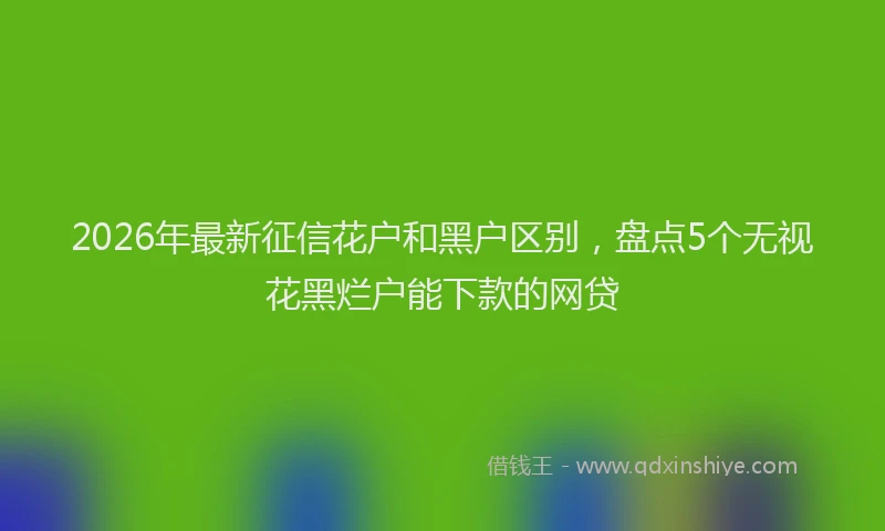 2026年最新征信花户和黑户区别，盘点5个无视花黑烂户能下款的网贷