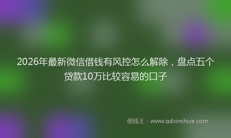 2026年最新微信借钱有风控怎么解除，盘点五个贷款10万比较容易的口子
