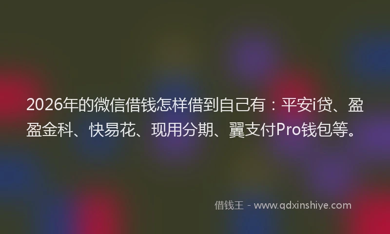 2026年的微信借钱怎样借到自己有：平安i贷、盈盈金科、快易花、现用分期、翼支付Pro钱包等。