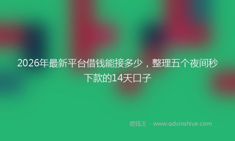 2026年最新平台借钱能接多少，整理五个夜间秒下款的14天口子