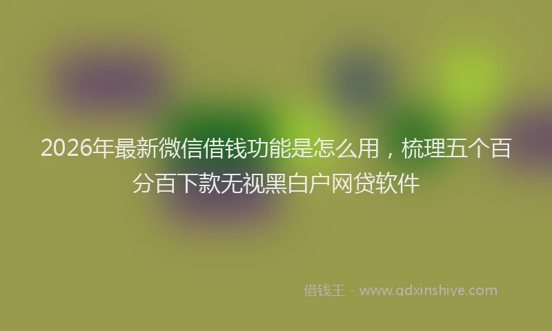 2026年最新微信借钱功能是怎么用，梳理五个百分百下款无视黑白户网贷软件
