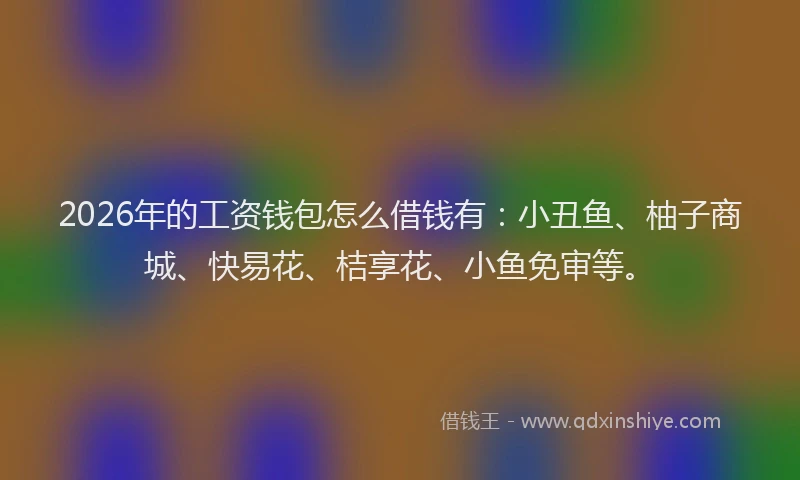 2026年的工资钱包怎么借钱有：小丑鱼、柚子商城、快易花、桔享花、小鱼免审等。