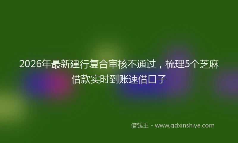 2026年最新建行复合审核不通过，梳理5个芝麻借款实时到账速借口子