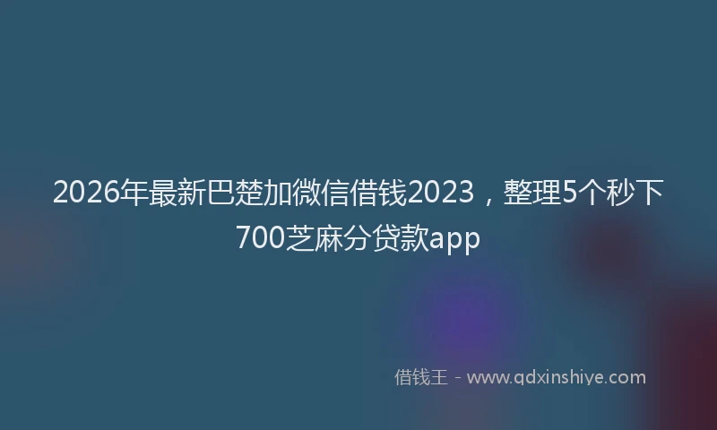 2026年最新巴楚加微信借钱2023，整理5个秒下700芝麻分贷款app