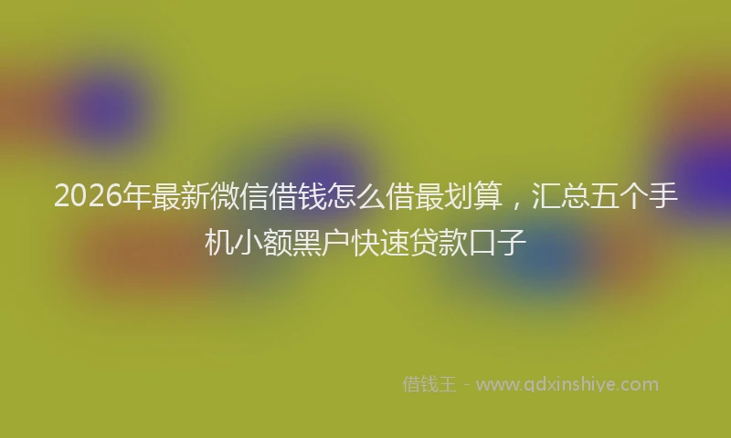 2026年最新微信借钱怎么借最划算，汇总五个手机小额黑户快速贷款口子