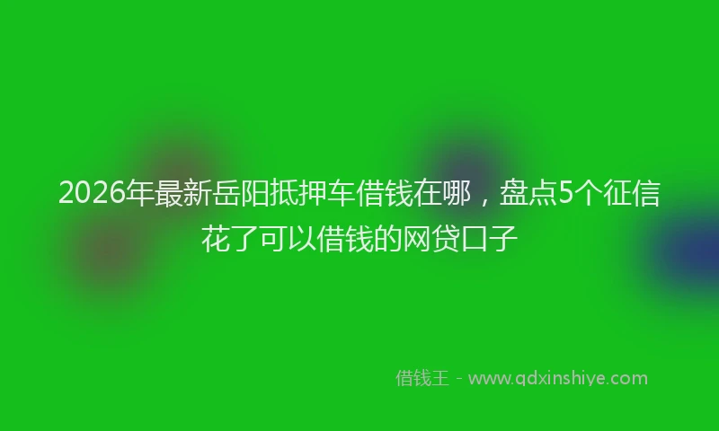 2026年最新岳阳抵押车借钱在哪，盘点5个征信花了可以借钱的网贷口子