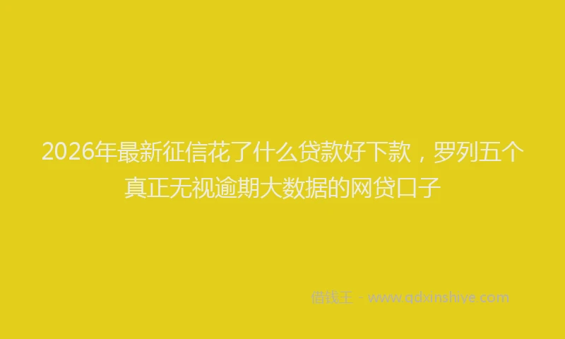 2026年最新征信花了什么贷款好下款，罗列五个真正无视逾期大数据的网贷口子