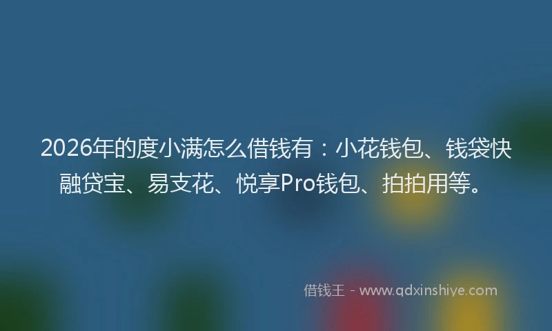 2026年的度小满怎么借钱有：小花钱包、钱袋快融贷宝、易支花、悦享Pro钱包、拍拍用等。