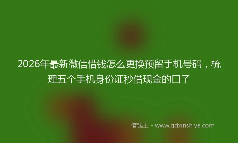 2026年最新微信借钱怎么更换预留手机号码，梳理五个手机身份证秒借现金的口子