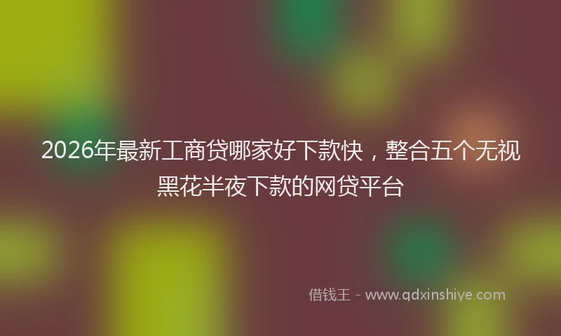 2026年最新工商贷哪家好下款快，整合五个无视黑花半夜下款的网贷平台