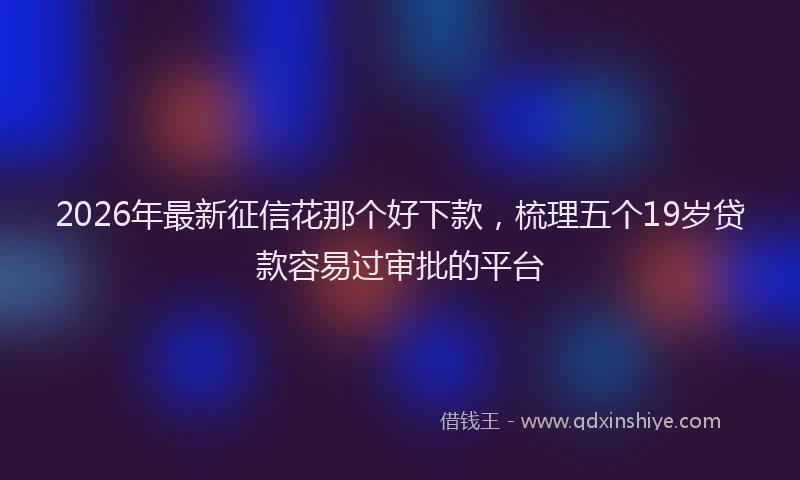 2026年最新征信花那个好下款，梳理五个19岁贷款容易过审批的平台