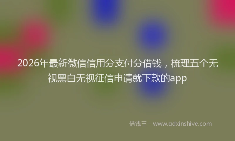 2026年最新微信信用分支付分借钱，梳理五个无视黑白无视征信申请就下款的app