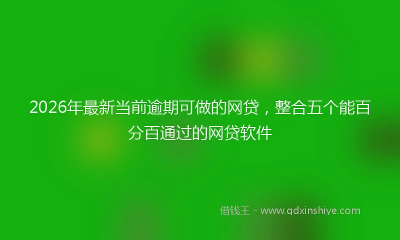 2026年最新当前逾期可做的网贷，整合五个能百分百通过的网贷软件