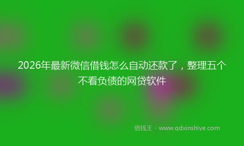 2026年最新微信借钱怎么自动还款了，整理五个不看负债的网贷软件