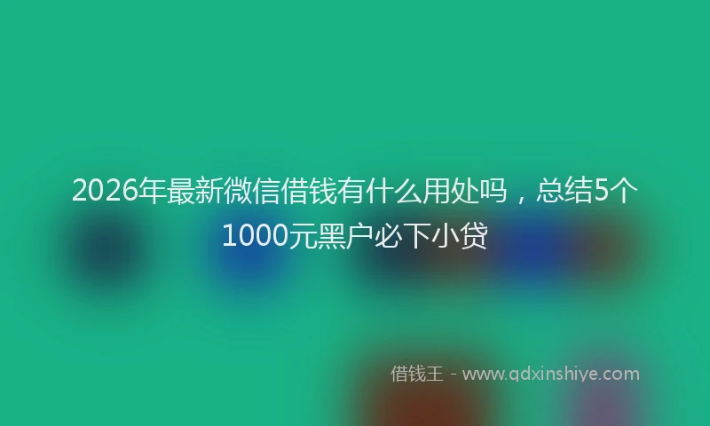 2026年最新微信借钱有什么用处吗，总结5个1000元黑户必下小贷