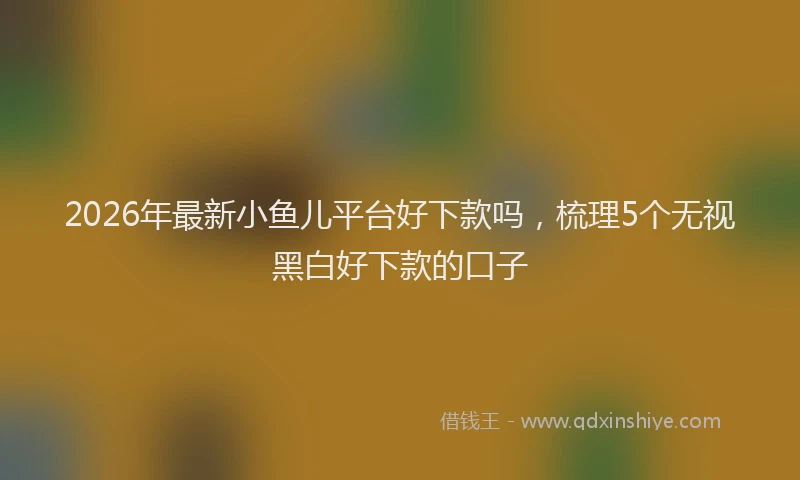 2026年最新小鱼儿平台好下款吗，梳理5个无视黑白好下款的口子