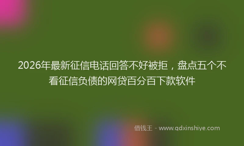 2026年最新征信电话回答不好被拒，盘点五个不看征信负债的网贷百分百下款软件