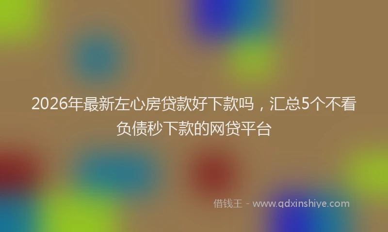 2026年最新左心房贷款好下款吗，汇总5个不看负债秒下款的网贷平台
