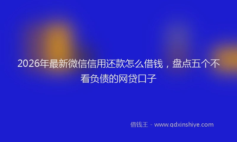 2026年最新微信信用还款怎么借钱，盘点五个不看负债的网贷口子
