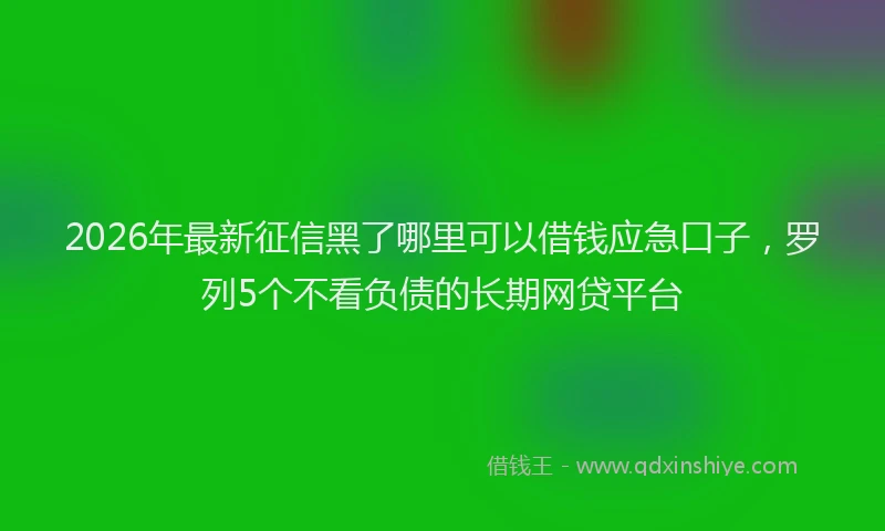 2026年最新征信黑了哪里可以借钱应急口子，罗列5个不看负债的长期网贷平台