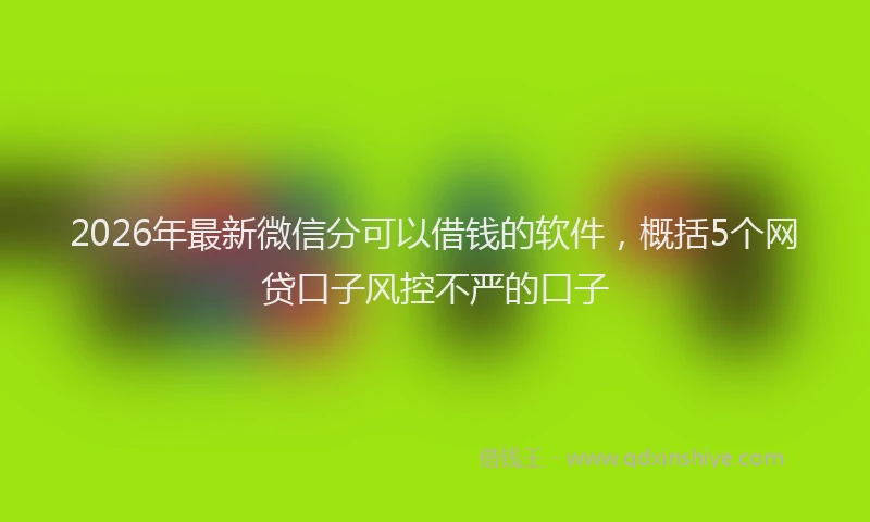 2026年最新微信分可以借钱的软件，概括5个网贷口子风控不严的口子