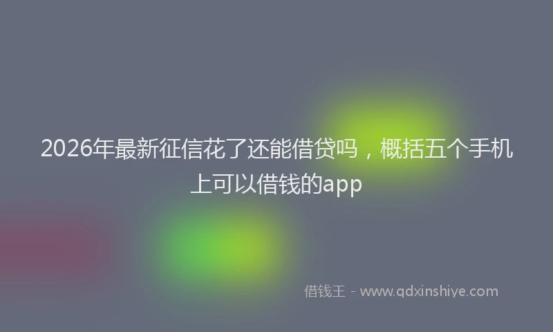 2026年最新征信花了还能借贷吗，概括五个手机上可以借钱的app