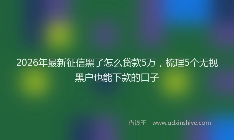 2026年最新征信黑了怎么贷款5万，梳理5个无视黑户也能下款的口子