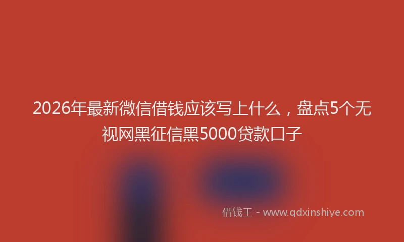 2026年最新微信借钱应该写上什么，盘点5个无视网黑征信黑5000贷款口子