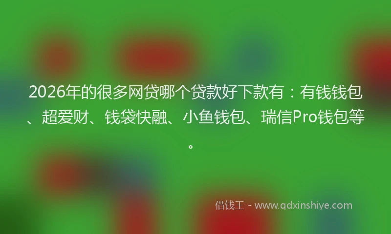 2026年的很多网贷哪个贷款好下款有：有钱钱包、超爱财、钱袋快融、小鱼钱包、瑞信Pro钱包等。