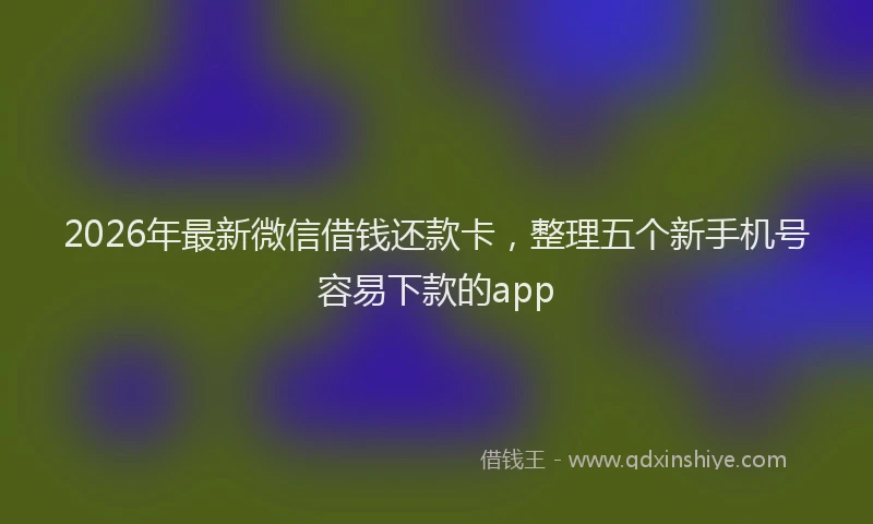 2026年最新微信借钱还款卡，整理五个新手机号容易下款的app