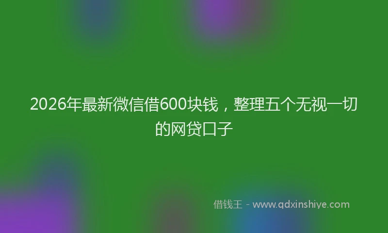 2026年最新微信借600块钱，整理五个无视一切的网贷口子