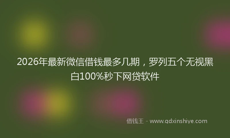2026年最新微信借钱最多几期，罗列五个无视黑白100%秒下网贷软件