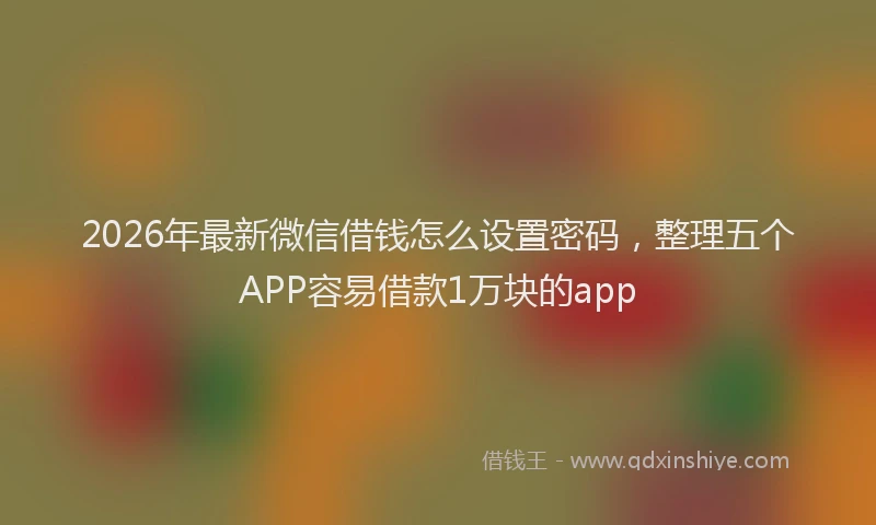 2026年最新微信借钱怎么设置密码，整理五个APP容易借款1万块的app
