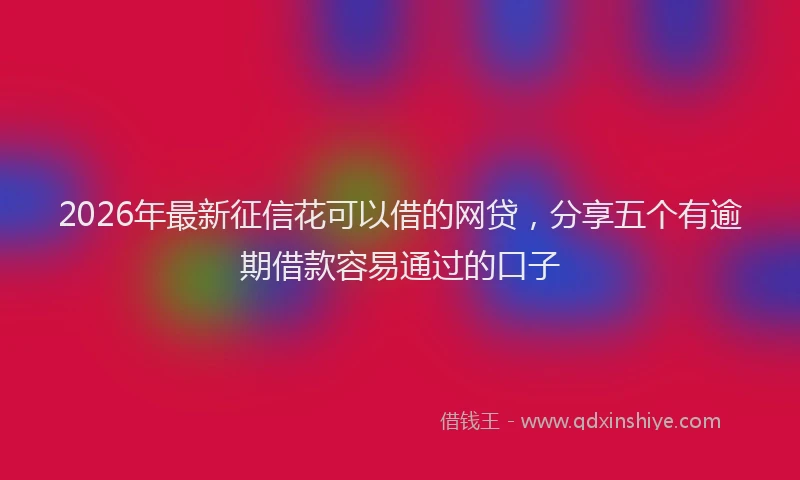 2026年最新征信花可以借的网贷，分享五个有逾期借款容易通过的口子