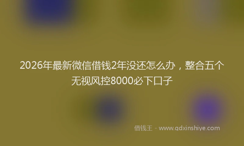 2026年最新微信借钱2年没还怎么办，整合五个无视风控8000必下口子