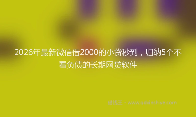 2026年最新微信借2000的小贷秒到，归纳5个不看负债的长期网贷软件