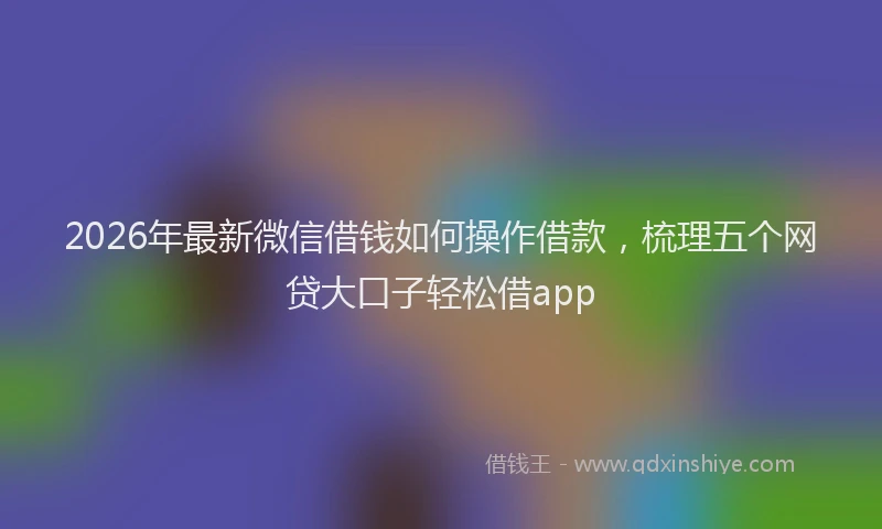 2026年最新微信借钱如何操作借款，梳理五个网贷大口子轻松借app