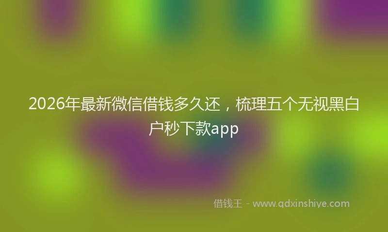 2026年最新微信借钱多久还，梳理五个无视黑白户秒下款app