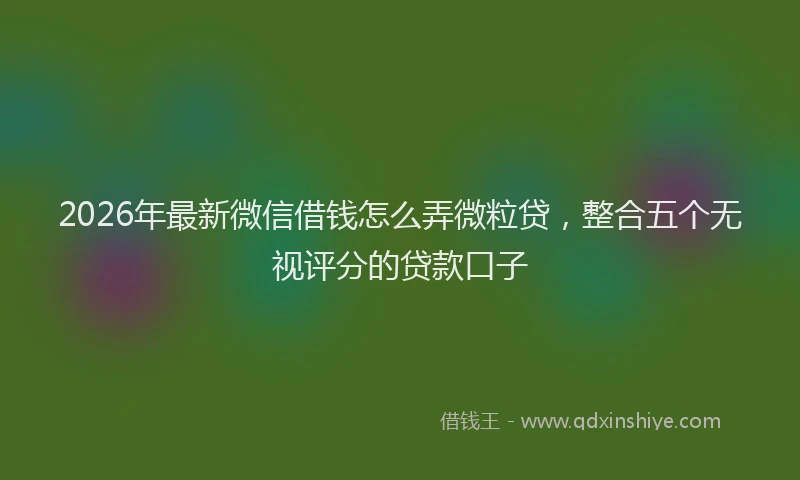 2026年最新微信借钱怎么弄微粒贷，整合五个无视评分的贷款口子