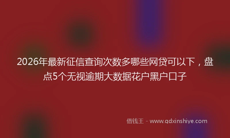 2026年最新征信查询次数多哪些网贷可以下，盘点5个无视逾期大数据花户黑户口子