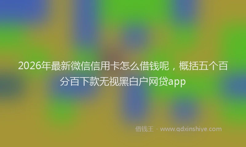 2026年最新微信信用卡怎么借钱呢，概括五个百分百下款无视黑白户网贷app